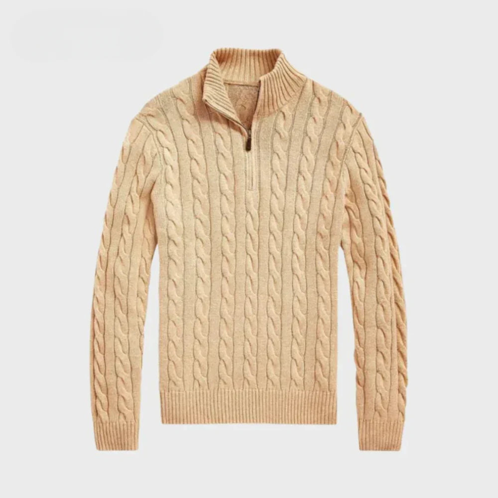 Grobstrick-Pullover mit Reissverschluss